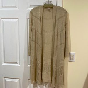 Chico’s beautiful sparkling golden cardigan,  size 1 (8-10)
